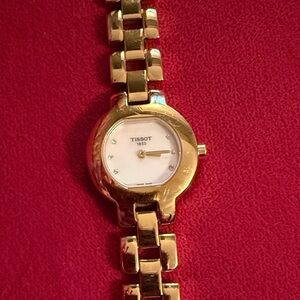 Tissot Gold Bracelet Watch with White Dial